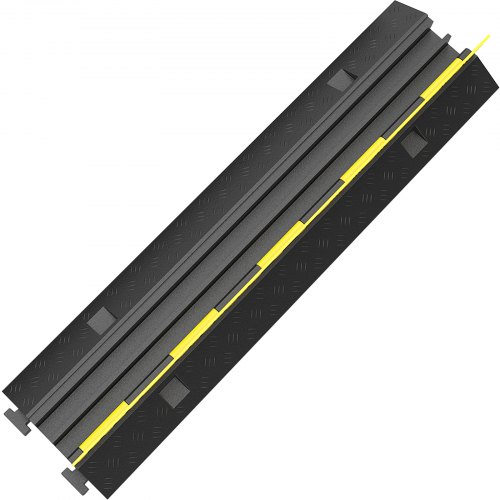 Rampa protectora de cable VEVOR, 4 paquetes de 2 canales, joroba de velocidad, tope de velocidad modular de goma nominal de 11000 libras de capacidad de carga, rampa de cable de protección, protector de cable de tope de velocidad de tráfico de goma
