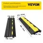 Rampa protectora de cables VEVOR, 5 paquetes de 2 canales, reductor de velocidad modular de goma con capacidad de carga de 11000 lb, protector de cable para rampa de entrada, reductor de velocidad de tráfico de goma, protector de cables