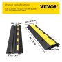 Rampa protectora de cables VEVOR, 5 paquetes de 2 canales, reductor de velocidad modular de goma con capacidad de carga de 11000 lb, protector de cable para rampa de entrada, reductor de velocidad de tráfico de goma, protector de cables