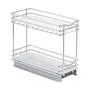 VEVOR Pull Out Spice Rack Organizer for Cabinet, 2 Tier Slide Out Spice Rack Organizer, Heavy Duty Metal Seasoning Kitchen Basket for Inside Cabinets & Pantry Closet, 4.33"W x 8.46"D x 10.43"H, Silver