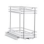 VEVOR Pull Out Spice Rack Organizer for Cabinet, 2 Tier Slide Out Spice Rack Organizer, Heavy Duty Metal Seasoning Kitchen Basket for Inside Cabinets & Pantry Closet, 4.33"W x 8.46"D x 10.43"H, Silver