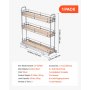 VEVOR Organizador Cocina Bajo Fregadero de 3 Niveles Estante Extraíble, Cesta de Metal Resistente, Deslizamiento Suave, 533x146x542 mm, Plateado, Para Especias, Condimentos, Utensilios, Aperitivos