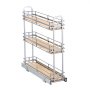 VEVOR Pull Out Spice Rack Organizer for Cabinet, 3 Tier Slide Out Spice Rack Organizer, Height Adjustable Heavy Duty Metal Seasoning Kitchen Basket for Cabinets, 5.75"W x 20.98"D x 21.34"H, Silver