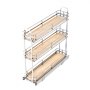 VEVOR Pull Out Spice Rack Organizer for Cabinet, 3 Tier Slide Out Spice Rack Organizer, Height Adjustable Heavy Duty Metal Seasoning Kitchen Basket for Cabinets, 5.75"W x 20.98"D x 21.34"H, Silver