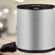 VEVOR Cinta de tracción de poliéster de 1800 libras, cinta plana de 108' x 5/8" para funciones variables de trabajo de conductos de cables y cables, cuerda plana para tirar/cargar/empacar en cualquier clima