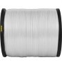 Carrete grande de cinta de tracción de poliéster VEVOR en color blanco, enrollado firmemente con bordes de plástico.