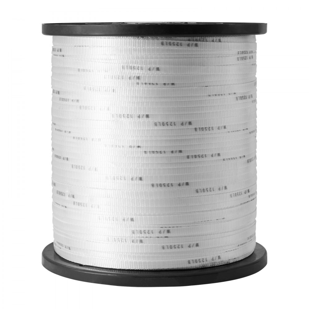 Cordón de tracción VEVOR de poliéster duradero, 1,27 cm de ancho y 1600 m de largo, carga máxima de 567 kg, perfecto para organizar cables, embalaje, trabajos de jardinería y trabajos eléctricos.