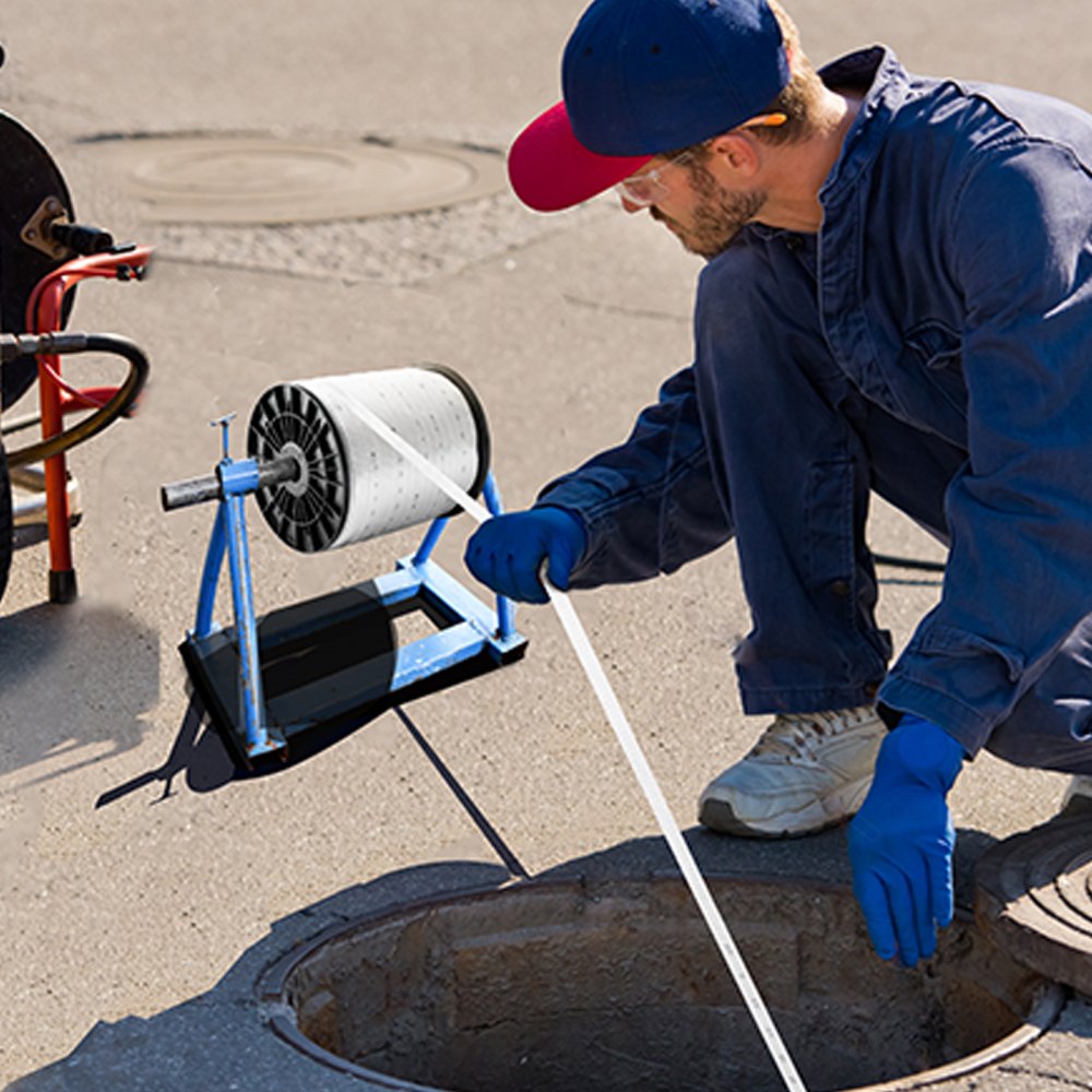 Cinta de tracción de poliéster VEVOR, 19 mm x 161 m, cuerda plana Mule Tape, capacidad de tracción de 1134 kgf, cinta de tracción de cable impresa para embalaje, jardinería, instalaciones eléctricas comerciales y conductos, blanca