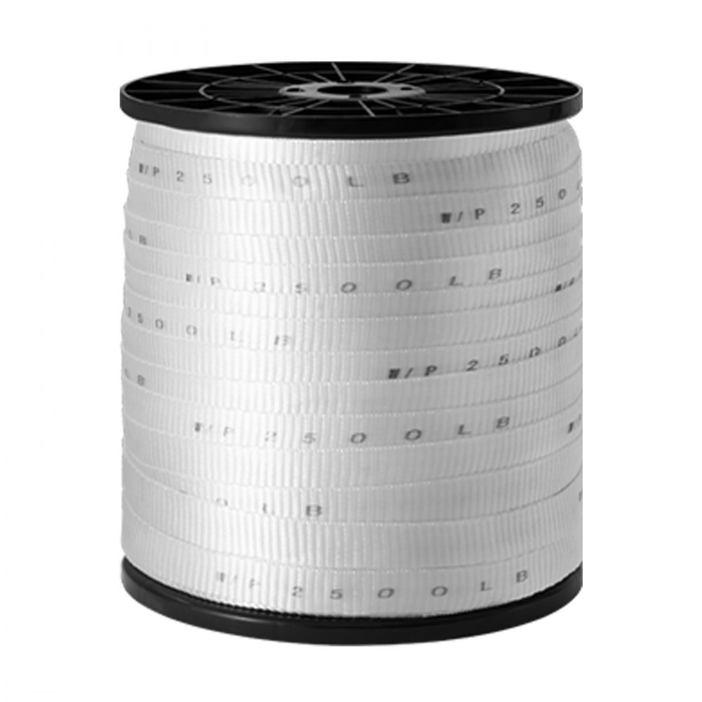 Cinta de tracción de poliéster VEVOR, 19 mm x 161 m, cuerda plana Mule Tape, capacidad de tracción de 1134 kgf, cinta de tracción de cable impresa para embalaje, jardinería, instalaciones eléctricas comerciales y conductos, blanca