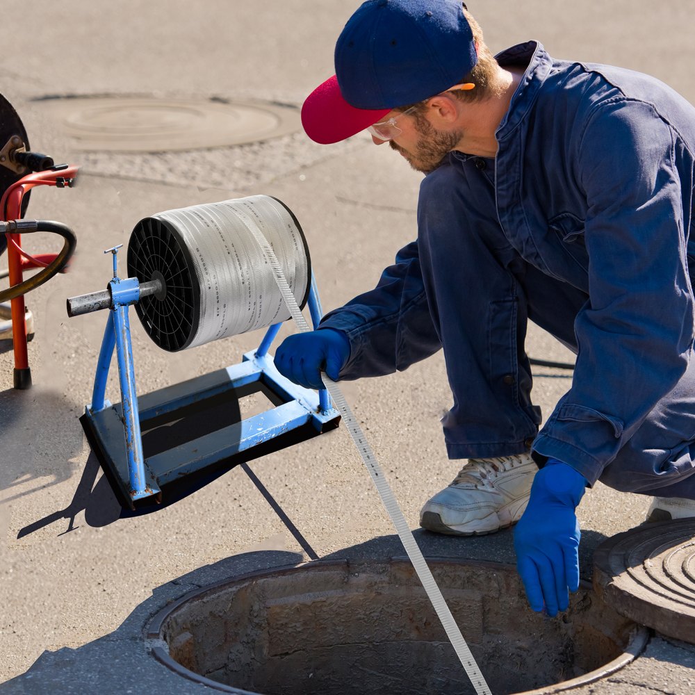 Cinta de tracción de poliéster VEVOR, 2,54 cm x 640 m, cuerda plana Mule Tape, capacidad de tracción de 2722 kgf, cinta de tracción de cable impresa para embalaje, jardinería, instalaciones eléctricas comerciales y conductos, blanca