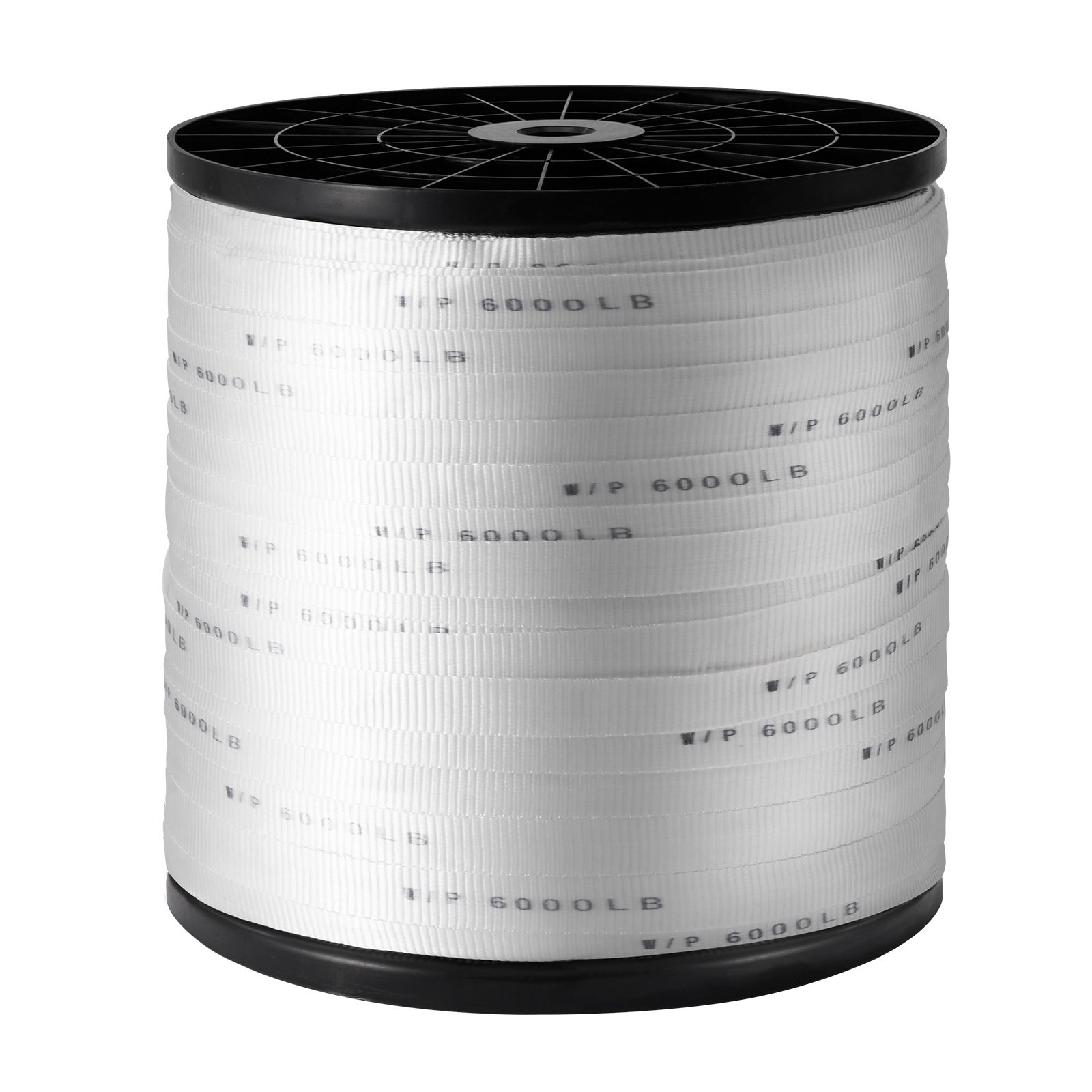 Cinta de tracción de poliéster VEVOR, 2,54 cm x 640 m, cuerda plana Mule Tape, capacidad de tracción de 2722 kgf, cinta de tracción de cable impresa para embalaje, jardinería, instalaciones eléctricas comerciales y conductos, blanca