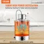 VEVOR Alcohol Still, 9 Gal 30L Water Alcohol Distiller, Home Distillery Kit incluye tubo y bomba de acero inoxidable y válvula de escape unidireccional y termómetro (30-120 ℃) para bricolaje whisky vino brandy, plata