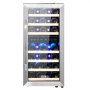 Vinoteca VEVOR para 33 botellas, con doble zona y doble temperatura, independiente, con refrigeración por aire circulante y control digital, puerta de vidrio templado con protección UV, ideal para bar en casa.