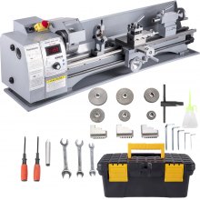 VEVOR Torno de metal, mini torno 210x800, cambio de velocidad variable de 2500 RPM, mini torno de precisión de 850 W, torno para trabajar metales con motor sin escobillas, fresadora para varios tornea