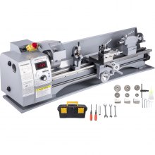 VEVOR Torno de metal, mini torno 210x800, cambio de velocidad variable de 2500 RPM, mini torno de precisión de 850 W, torno para trabajar metales con motor sin escobillas, fresadora para varios tornea