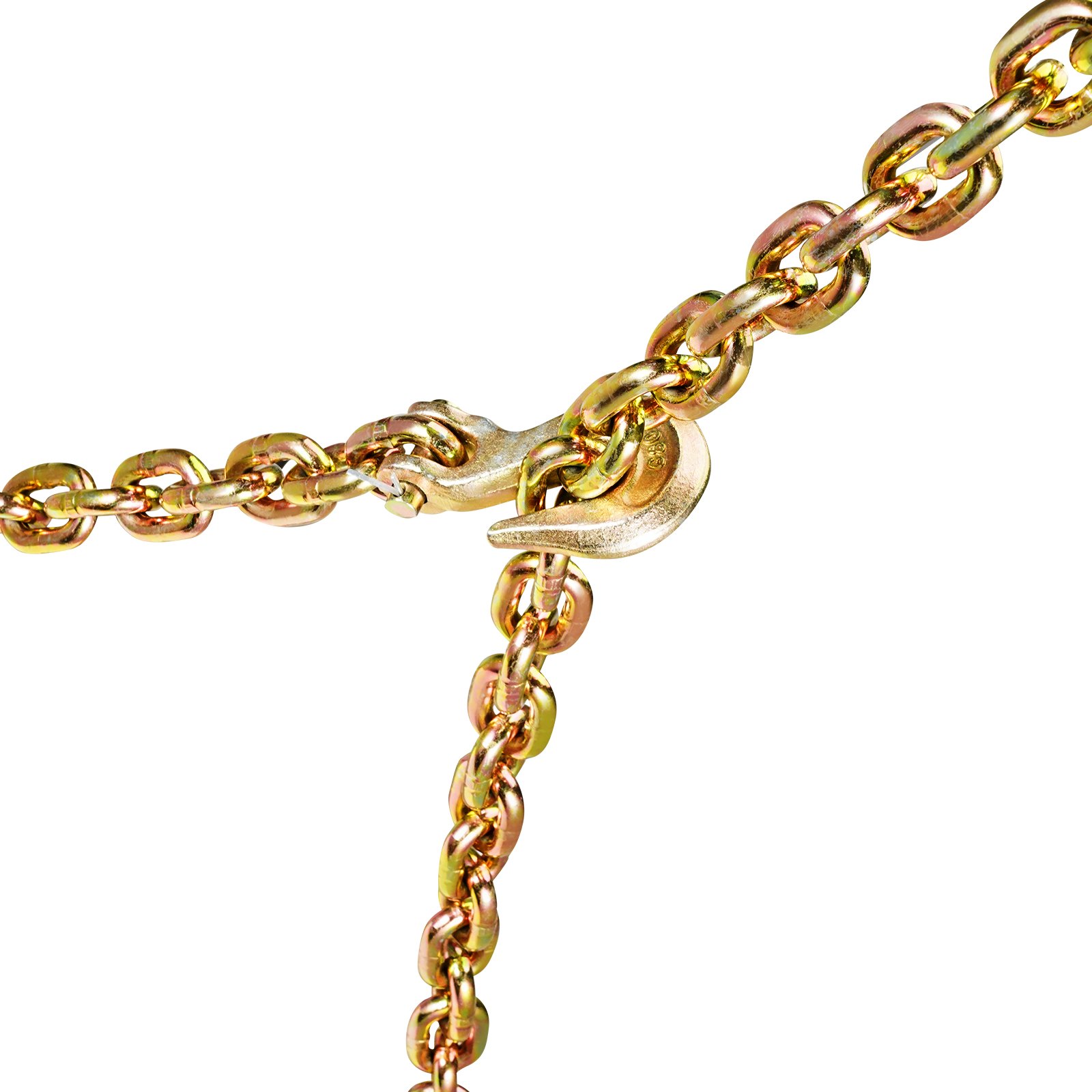 Kit de cadena y tensor VEVOR, tensores de trinquete de 3/8" a 1/2", carga máxima de trabajo de 9200 lb, cadenas G80 de 3/8" x 10' con ganchos de agarre, tensores de trinquete y cadenas para camión, amarre, transporte y remolque (2 juegos)