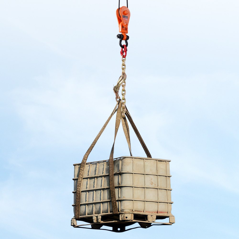 VEVOR Polea de Arrastre con Cadena G80, Grillete Giratorio, Resistencia a la Rotura de 4,5 T Diámetro de la Polea de 74 mm para Cuerda de Diámetro de 9,5 mm para Remolque y Recuperación en Grúas
