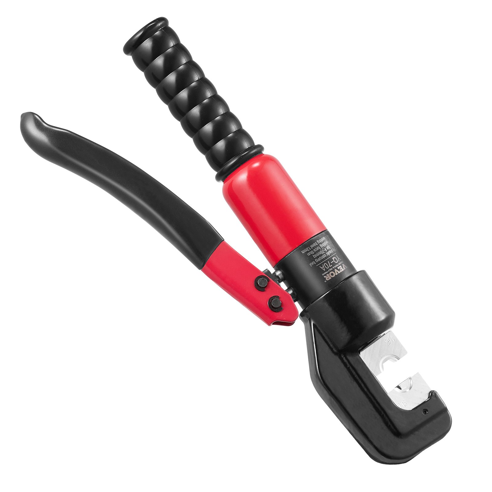 VEVOR Herramienta de engarzado hidráulica con 9 juegos de troqueles AWG12-2/0 Engarzadora de terminales de cobre y aluminio, con alicates de corte, guantes, 10 conectores de anillo de cobre, 8 fundas termorretráctiles