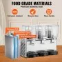 VEVOR Dispensador de bebidas comerciales, 13.6 Qt 12L 3 tanques Máquina de bebidas de té helado, 620W 304 Dispensador de jugo de acero inoxidable con controlador de termostato de 41 ℉-53.6 ℉, para beb