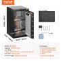 VEVOR Caja de Seguridad de Una Puerta de 113,27 L, con Cerradura con Llave, Contraseña y Huella Dactilar, Caja de Seguridad con Bolsa Ignífuga, Estante para Llaves, Luz LED y 2 Estantes, Negro