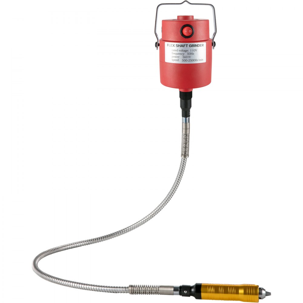 VEVOR Flex Shaft Grinder 560W Herramienta rotativa con mandril de 3 mordazas de 1/4 "y pedal de velocidad continua Carver giratorio 500-25000RPM Máquina de molienda colgante 131PCS para tallar, pulir, taladrar, pulir