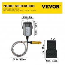 VEVOR Flex Shaft Grinder 780W Herramienta rotativa 500-23000RPM Rotary Carver con mandril de 3 mordazas de 1/4 "y pedal de velocidad continua Máquina de molienda colgante 131PCS Accesorios para pulido de joyas Bricolaje