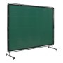 Pantalla de soldadura VEVOR con marco, 1,83 m x 2,44 m, protección de vinilo ignífugo para soldadura con 4 ruedas giratorias (2 con bloqueo), móvil y profesional para taller/industria, color verde