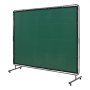 Pantalla de soldadura VEVOR con marco, 1,83 m x 2,44 m, protección de vinilo ignífugo para soldadura con 4 ruedas giratorias (2 con bloqueo), móvil y profesional para taller/industria, color verde