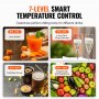 Refrigerador comercial VEVOR con control de temperatura inteligente de 7 niveles para bebidas, cerveza y productos.