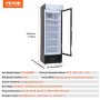 Refrigerador comercial VEVOR, 420 L (14,8 pies cúbicos), refrigerador de bebidas, refrigerador vertical con puerta de vidrio y 5 estantes ajustables, caja de luz personalizable.