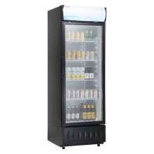 VEVOR Refrigerador Comercial Comercial, 9.7 Pies Cu./275L Refrigerador de Bebidas Refrigerador Comercializador, Refrigerador Vertical con Puerta de Vidrio con 4 Estantes Ajustables, Caja de Luz Personalizable