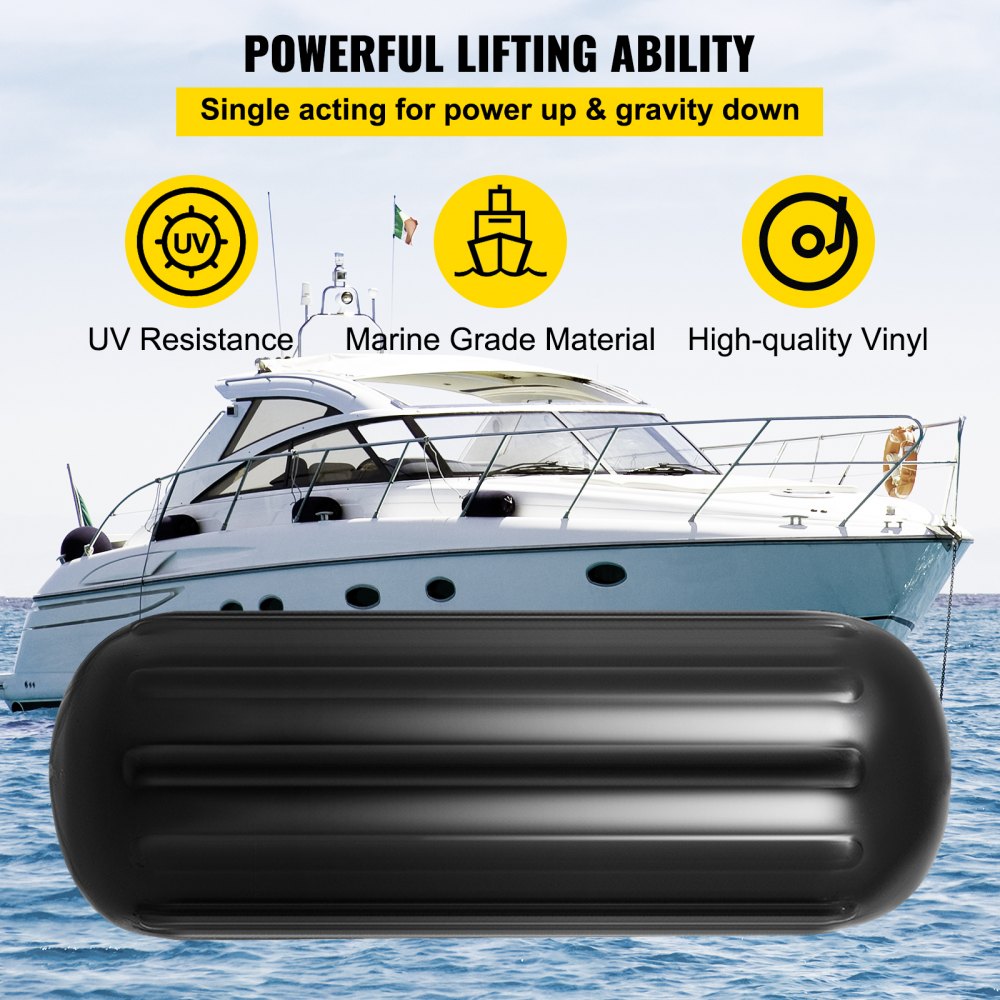 Defensas para barco VEVOR: vinilo de alta calidad, de grado marino y resistente a los rayos UV para una elevación potente.