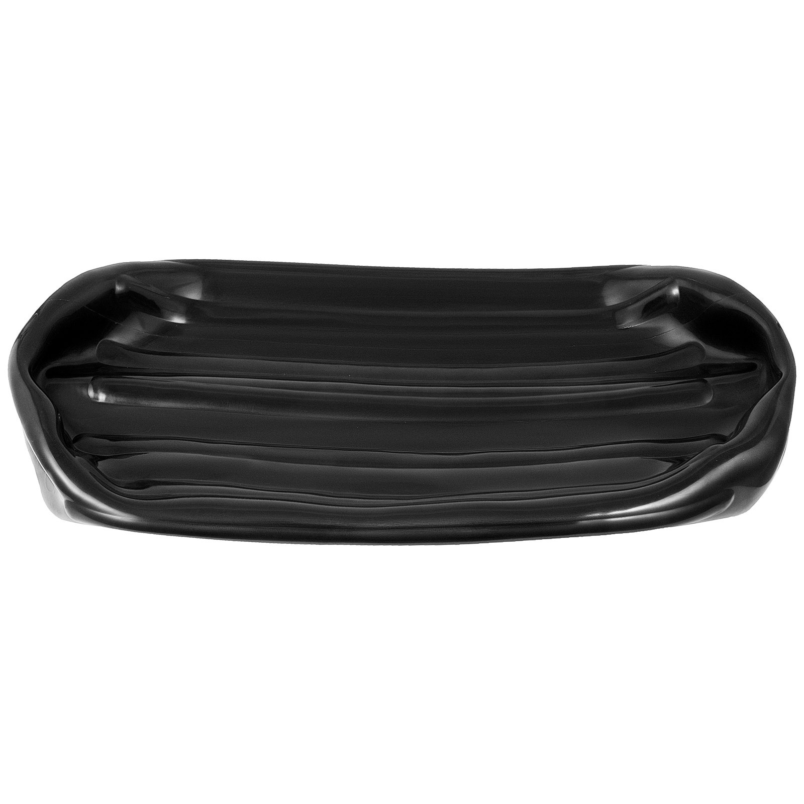 Defensa de barco VEVOR negra con un diseño elegante y acanalado para protección durante el atraque.