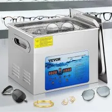 VEVOR Limpiador ultrasónico frecuencia ajustable de 36 KHz ~ 40 KHz 15 L 110 V máquina de limpieza ultrasónica con temporizador digital y calentador