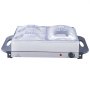 Servidor de buffet eléctrico VEVOR con 4 bandejas cubiertas, cuerpo de acero inoxidable y perilla de control de temperatura.