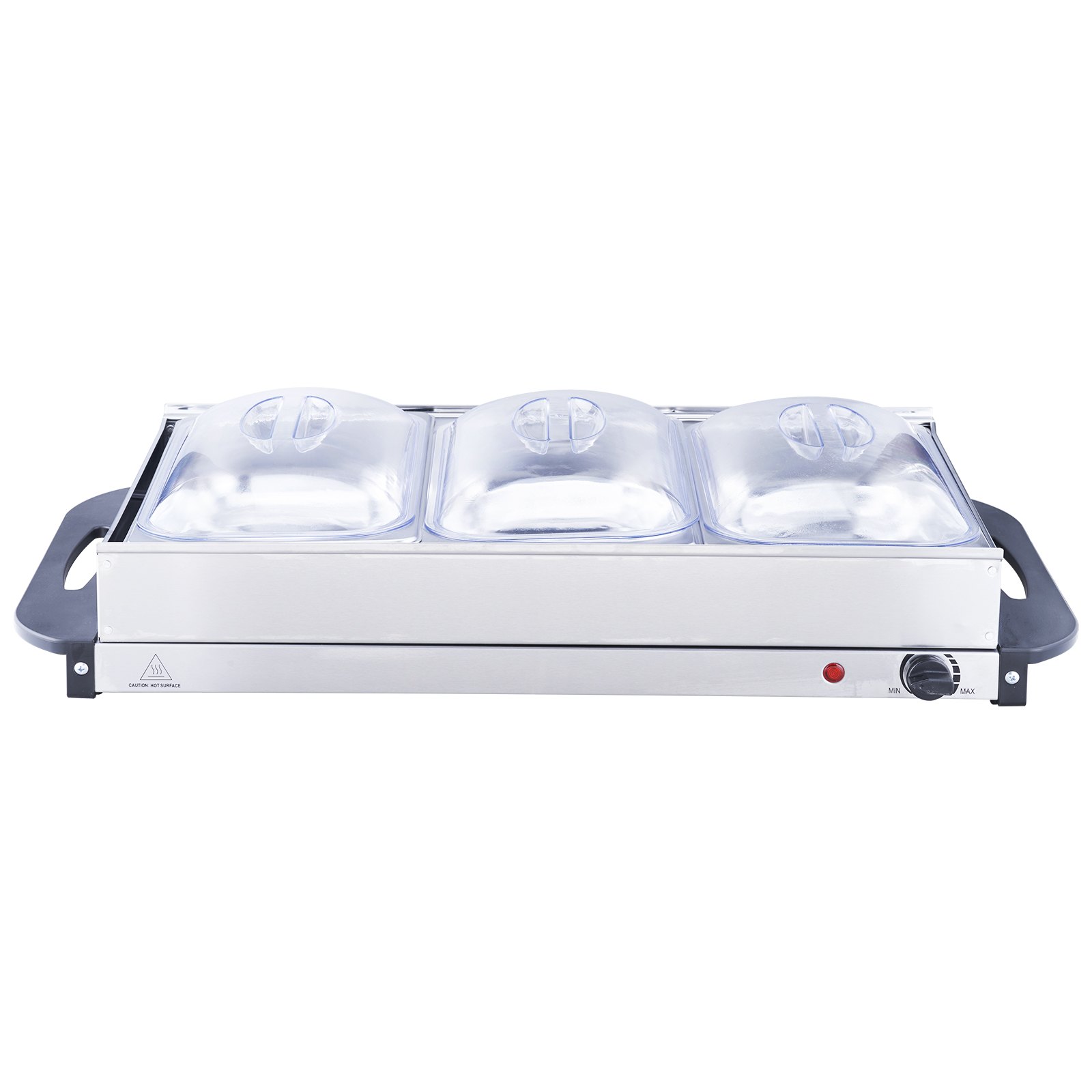 Servidor de buffet eléctrico y calentador de alimentos VEVOR, juego de plato de calentamiento portátil de acero inoxidable de 65 x 38 cm con control de temperatura y bandeja apta para horno, perfecto para catering, fiestas, eventos y entretenimiento, plateado, ETL