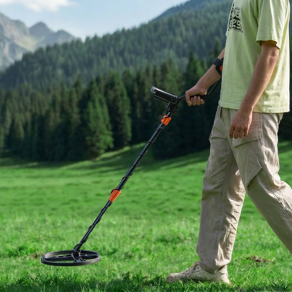 Detector de metales VEVOR para adultos, 10", detector de oro profesional de alta precisión, bobina de búsqueda impermeable IP68 con pantalla, auriculares, 5 modos, longitud ajustable, para detectar oro y buscar tesoros.