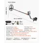 Detector de metales VEVOR para adultos, 10", detector de oro profesional de alta precisión, bobina de búsqueda impermeable IP68 con pantalla, auriculares, 5 modos, longitud ajustable, para detectar oro y buscar tesoros.