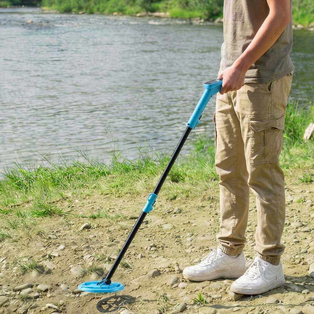 Detector de metales VEVOR, ligero, de 4", con pantalla LCD, bobina de búsqueda de 6", resistente al agua IP68, ajustable de 25,6" a 36,6", de alta precisión, fácil de usar, para la exploración de oro.