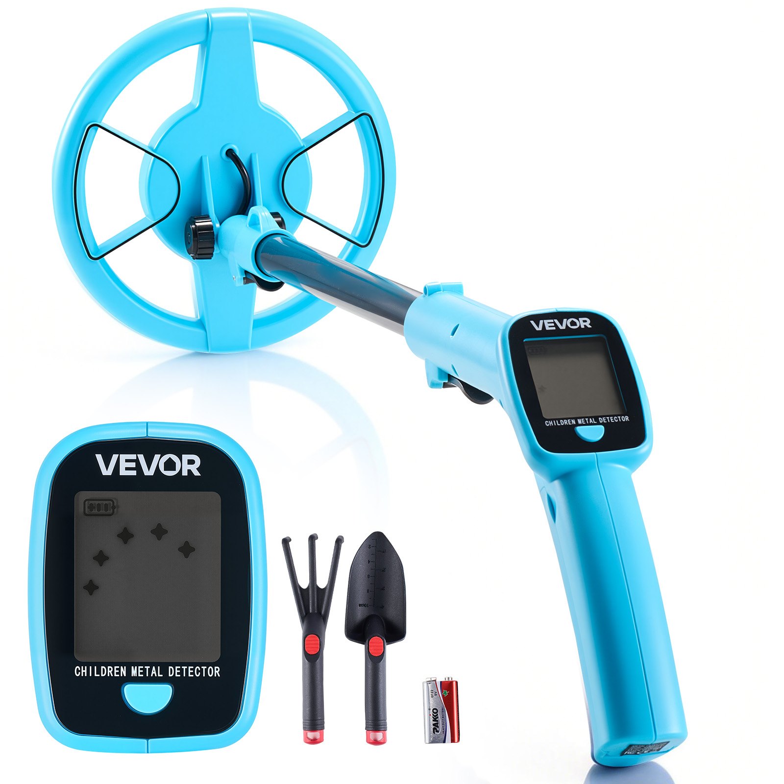 Detector de metales VEVOR, ligero, de 4", con pantalla LCD, bobina de búsqueda de 6", resistente al agua IP68, ajustable de 25,6" a 36,6", de alta precisión, fácil de usar, para la exploración de oro.