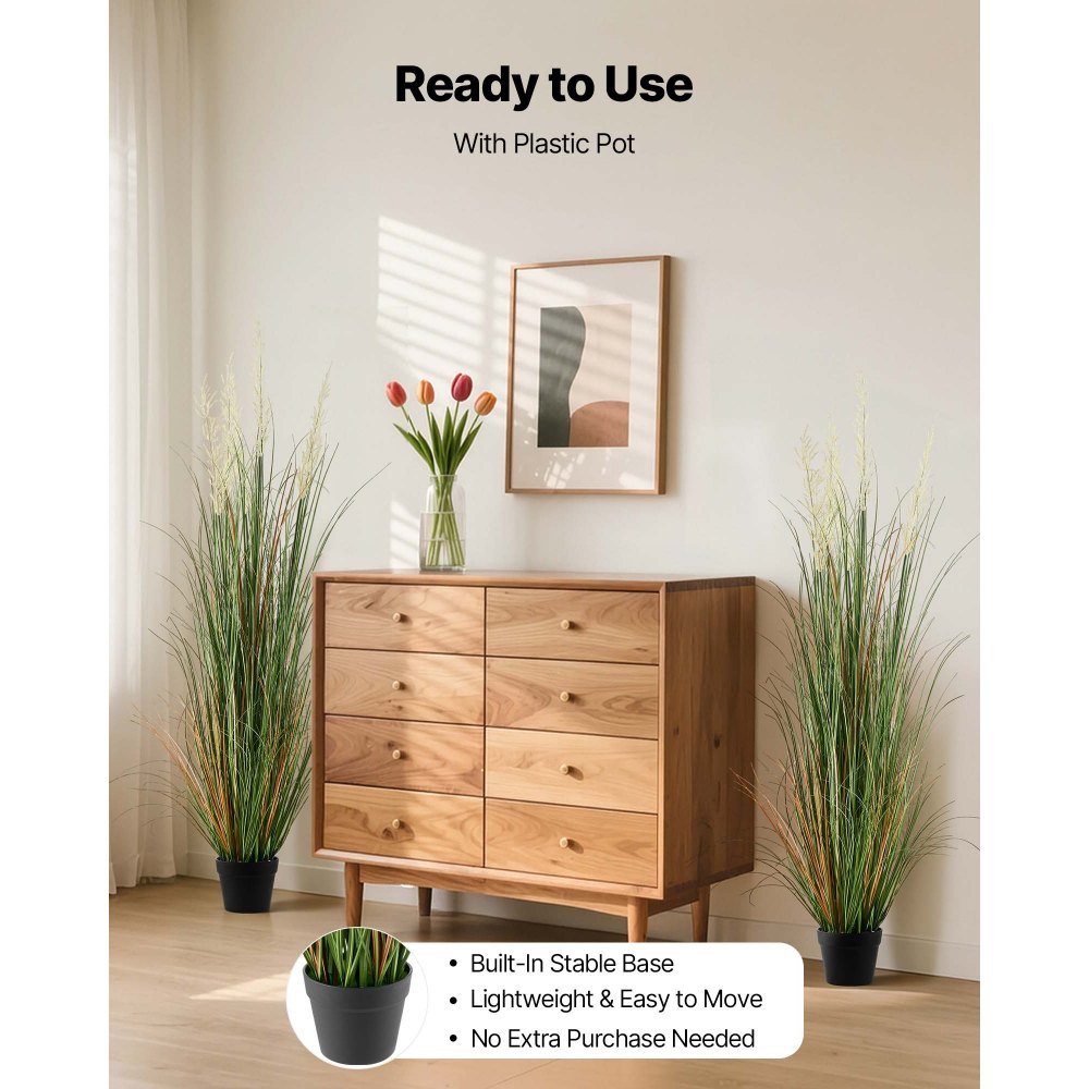 VEVOR Césped Artificial, Paquete de 2, 59 pulgadas, Césped Artificial en Maceta, Arbustos Verdes Artificiales de PVC Premium para Interiores, Exteriores, Casas, Jardines, Oficinas, Decoración de Hogar, Inauguración, Verde