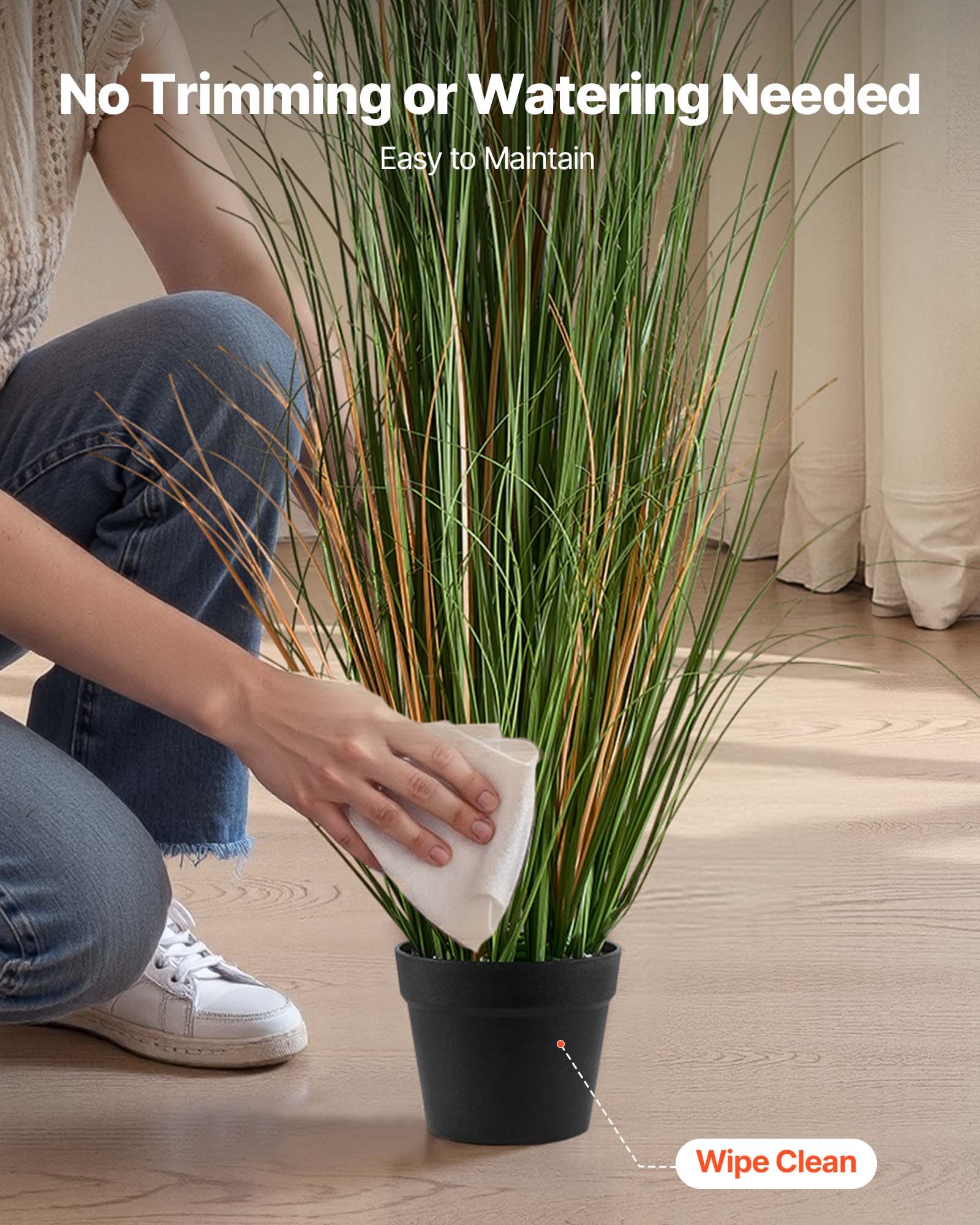 VEVOR Césped Artificial, Paquete de 2, 59 pulgadas, Césped Artificial en Maceta, Arbustos Verdes Artificiales de PVC Premium para Interiores, Exteriores, Casas, Jardines, Oficinas, Decoración de Hogar, Inauguración, Verde