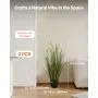 VEVOR Césped Artificial, Paquete de 2, 89 cm, Hierba de Totora en Maceta, Arbustos Verdes Artificiales de PVC Premium para Interiores, Exteriores, Casas, Jardines, Oficinas, Decoración de Hogar, Inauguración, Verde