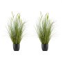 VEVOR Planta de Césped Artificial, en Maceta, Planta Artificial de PVC, Arbustos para Casa, Jardín, Oficina, Decoración de Habitaciones, Fiesta de Inauguración, Verde, 889 x 350 x 350 mm, 2 uds