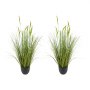 VEVOR Planta de Césped Artificial, en Maceta, Planta Artificial de PVC, Arbustos para Casa, Jardín, Oficina, Decoración de Habitaciones, Fiesta de Inauguración, Verde, 889 x 350 x 350 mm, 2 uds
