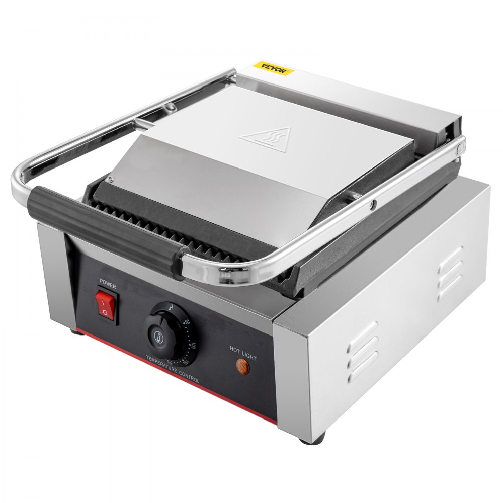 VEVOR Parrilla Eléctrica Sanwichera 1800 W Plancha Cocina de Acero Inoxidable 50-300 ℃ Plancha Grill Sandwichera Plancha Parrilla Eléctrica Comercial Plancha de Asae Eléctrica 300 x 400 x 210 mm