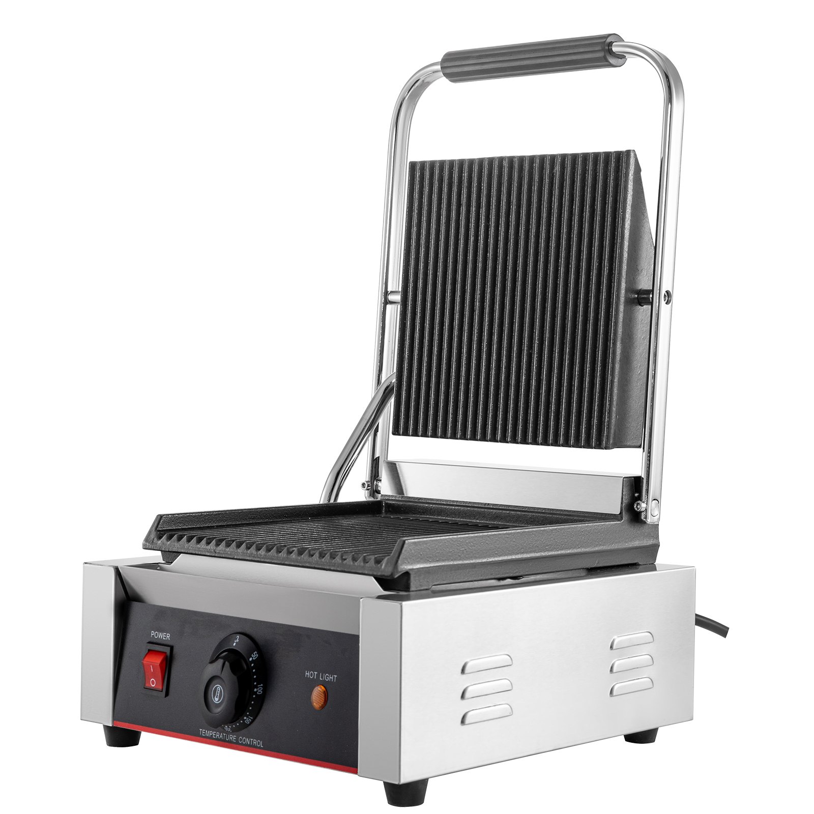 VEVOR Parrilla Eléctrica Sanwichera 1800 W Plancha Cocina de Acero Inoxidable 50-300 ℃ Plancha Grill Sandwichera Plancha Parrilla Eléctrica Comercial Plancha de Asae Eléctrica 300 x 400 x 210 mm