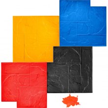 VEVOR - Juego de alfombrillas de textura de hormigón, 24.0 x 24.0 in, alfombrillas de poliuretano para estampación de hormigón, sellos de hormigón de pizarra, 4 alfombrillas de textura de hormigón realista, sellos de hormigón para paredes/suelos