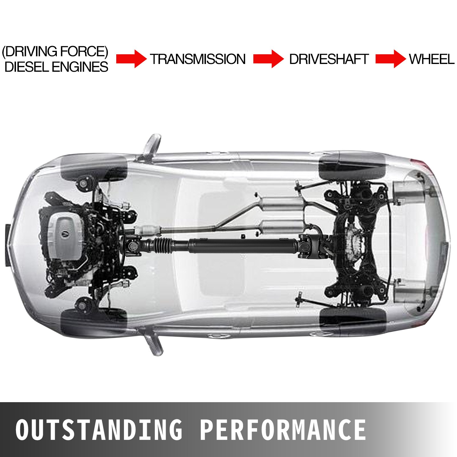 El eje de transmisión se adapta a 2003-2013 DODGE RAM 2500 3500 Transmisión automática diésel 52123326AB Delantero