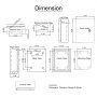 Diagrama de gabinete de acero inoxidable nema VEVOR con dimensiones en pulgadas.